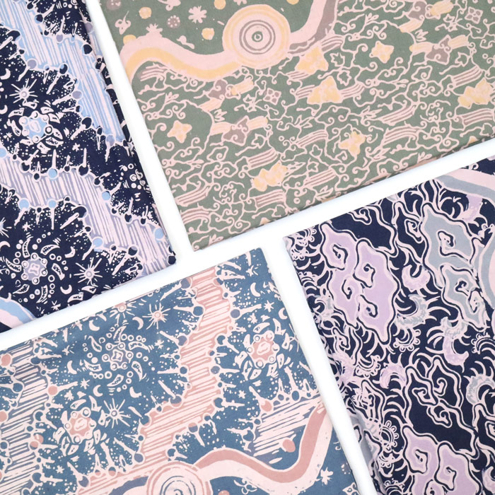 Kain Batik Tulis Bahan Katun Motif Lawasan Cirebon Dasar Warna dan Hitam