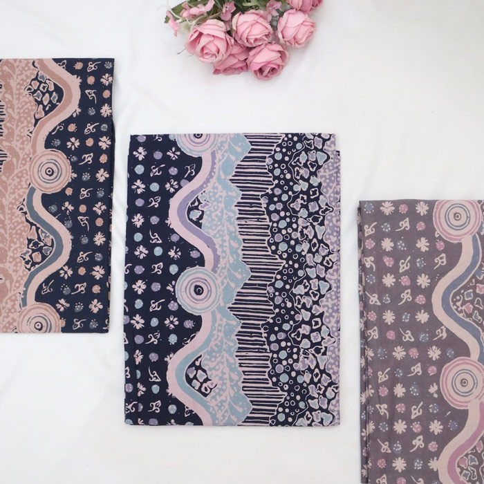 Kain Batik Tulis Bahan Katun Motif Lawasan Cirebon Dasar Warna dan Hitam