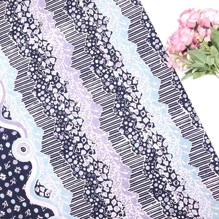 Kain Batik Tulis Bahan Katun Motif Lawasan Cirebon Dasar Warna dan Hitam