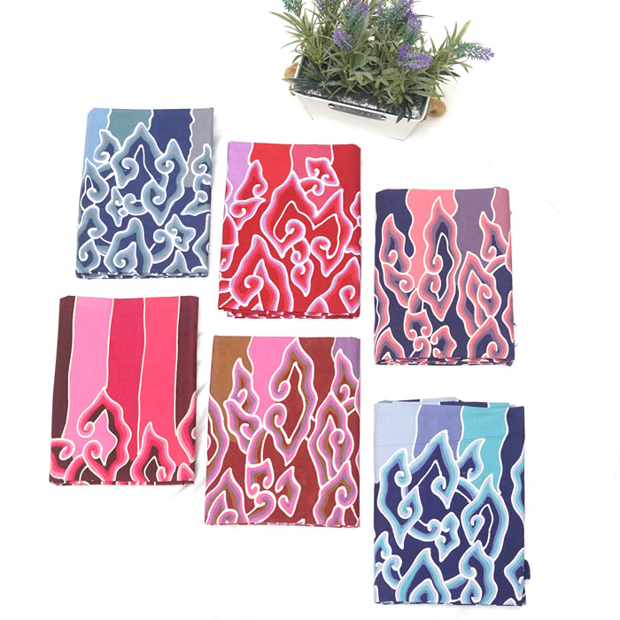 Kain Batik Tulis Motif Mega Mendung Ombak Khas Cirebon Bahan Katin