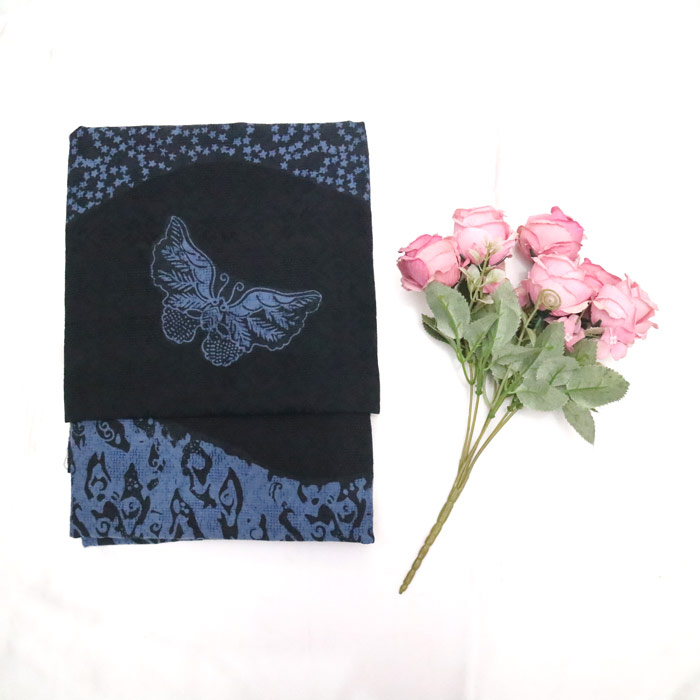 Kain Batik Cap Bahan Doby Motif 3 Dimensi Kupu-Kupu