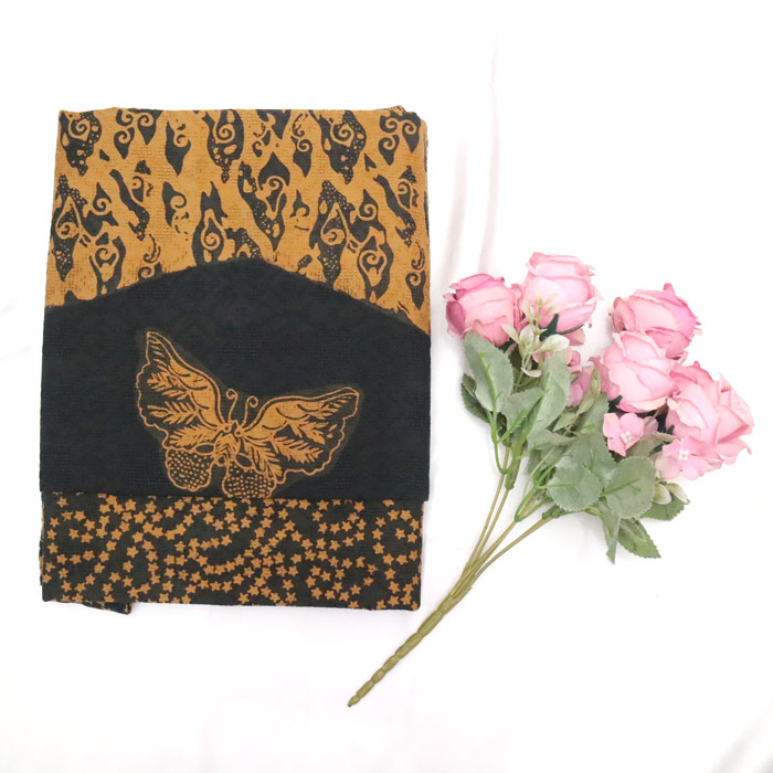 Kain Batik Cap Bahan Doby Motif 3 Dimensi Kupu-Kupu