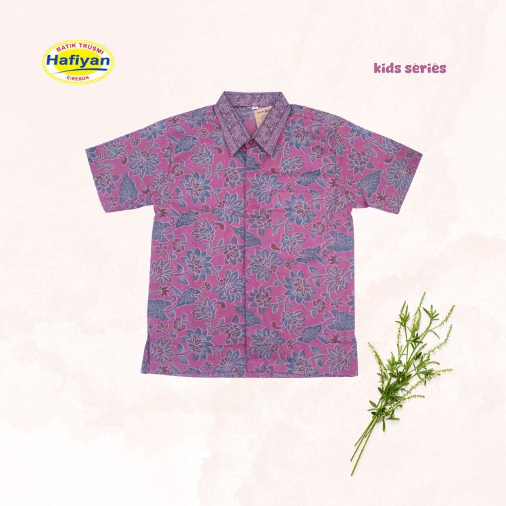 Baju Batik Anak Laki-Laki Motif Lawasan Warna Merah Muda