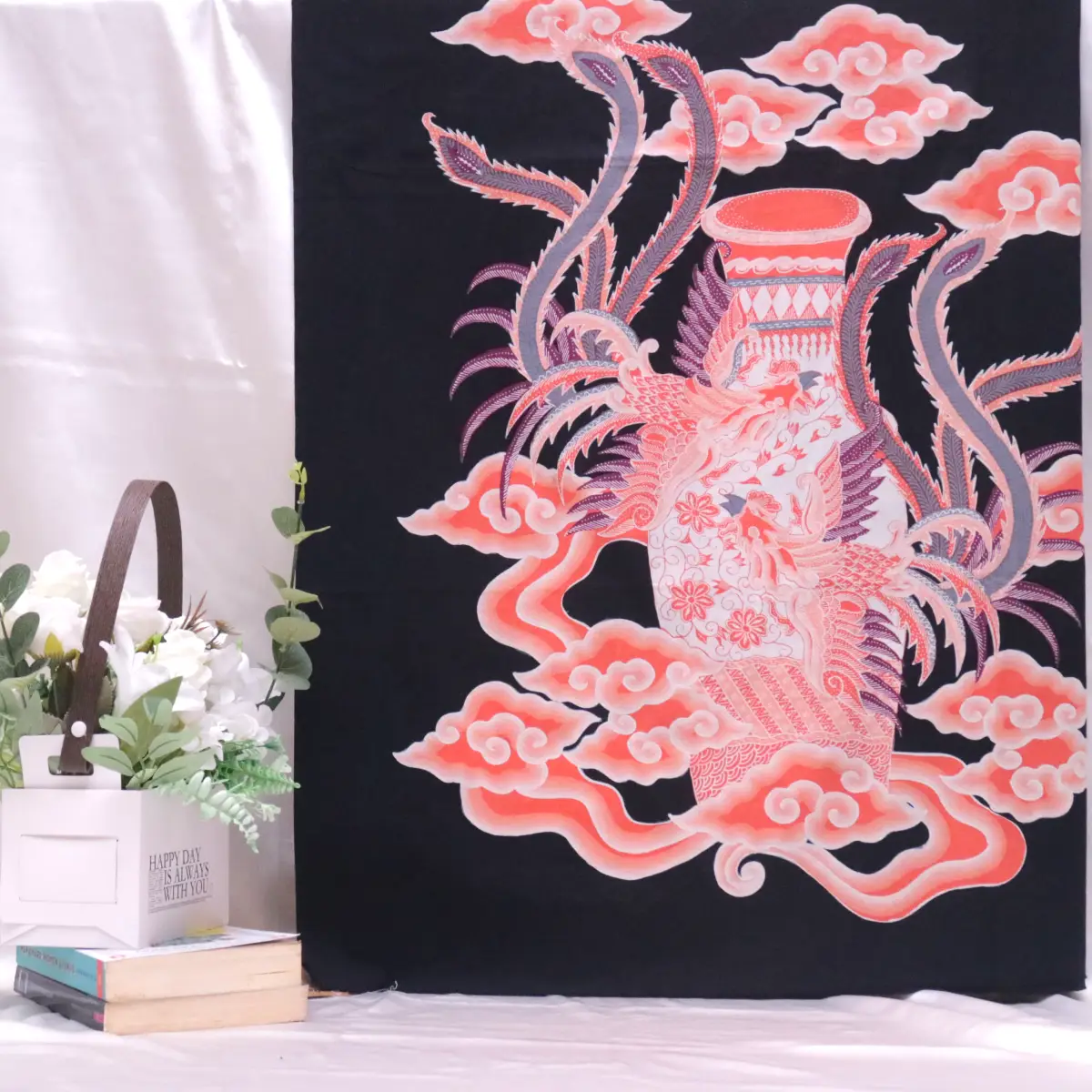 Kain Batik Tulis Bahan Katun Pola Motif Guci