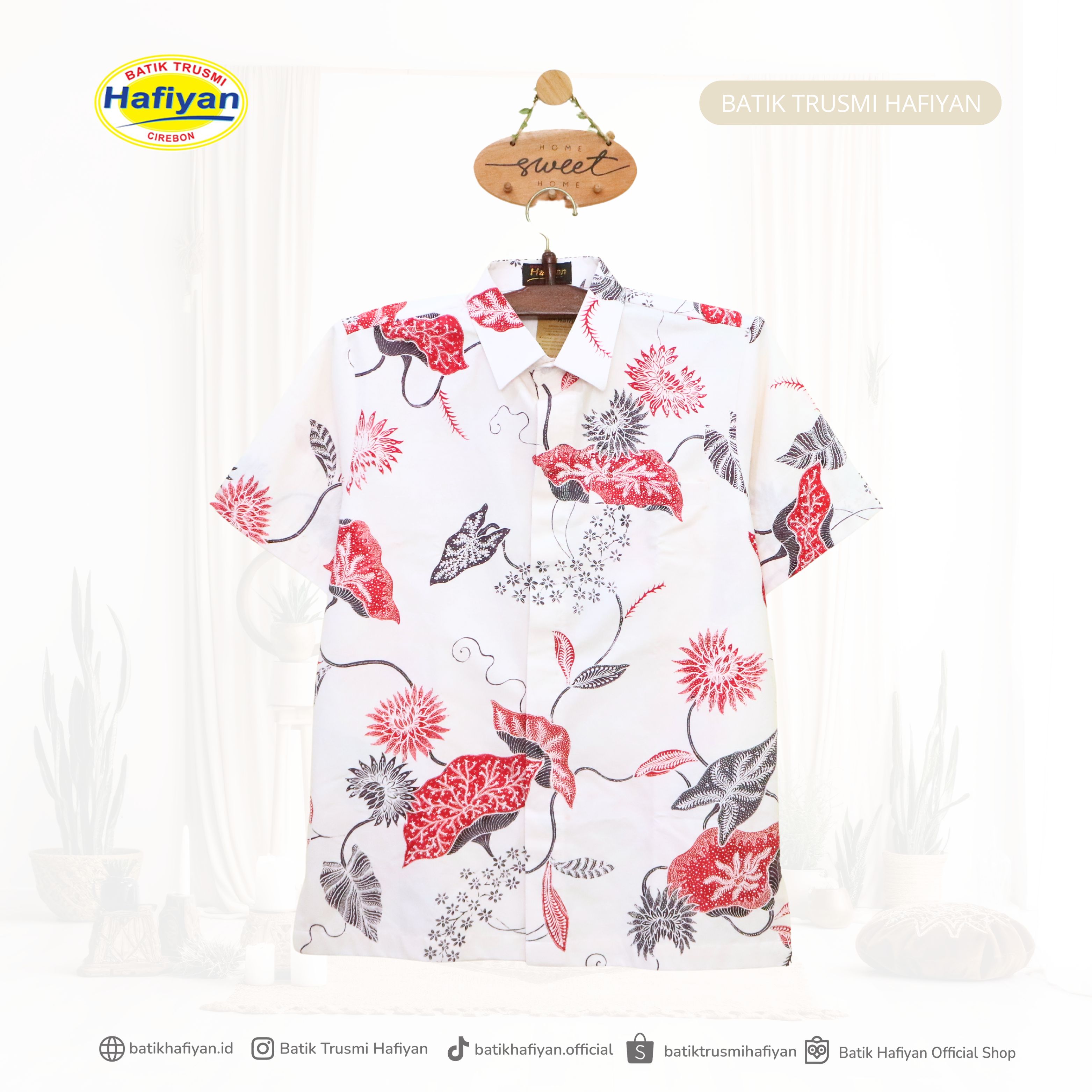 Hem Batik Pria Motif Kombinasi Putihan