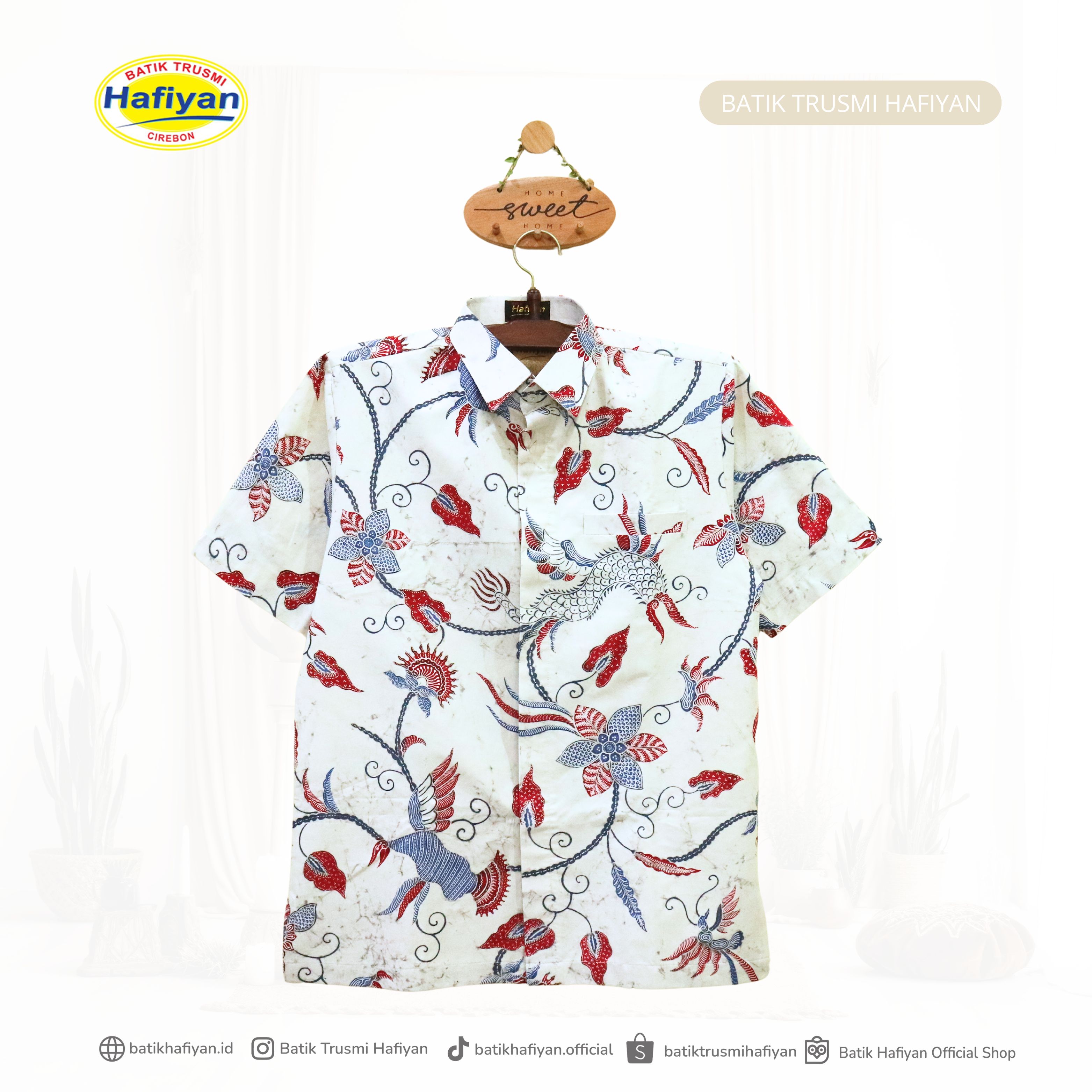 Hem Batik Pria Motif Kombinasi Putihan
