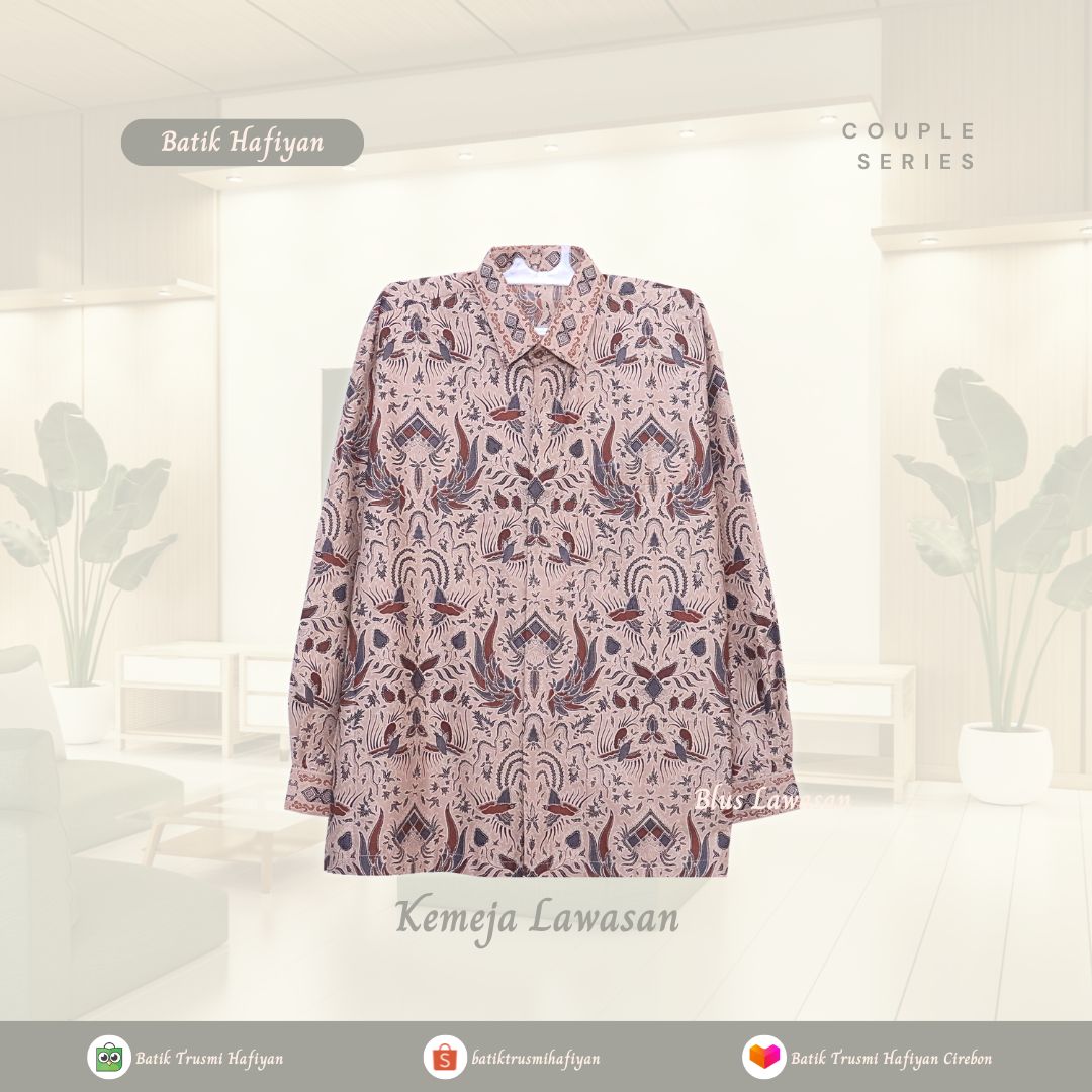 Kemeja Printing Motif Batik Lawasan