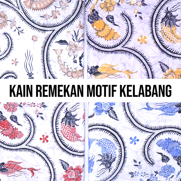 Kain Batik Printing Malam Motif Kelabang Dasar Remekan Putih