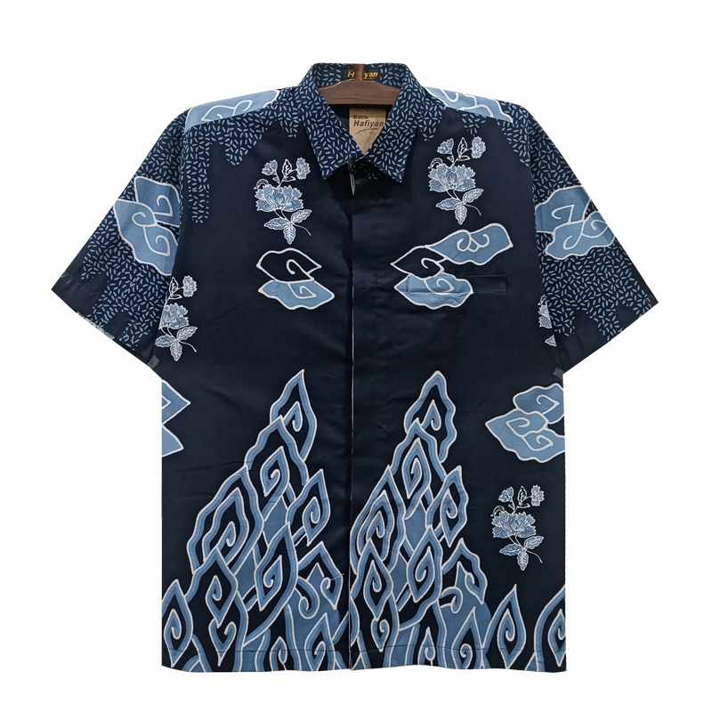 Hem Batik Tulis Mega Mendung Gunungan Kombinasi Kupu