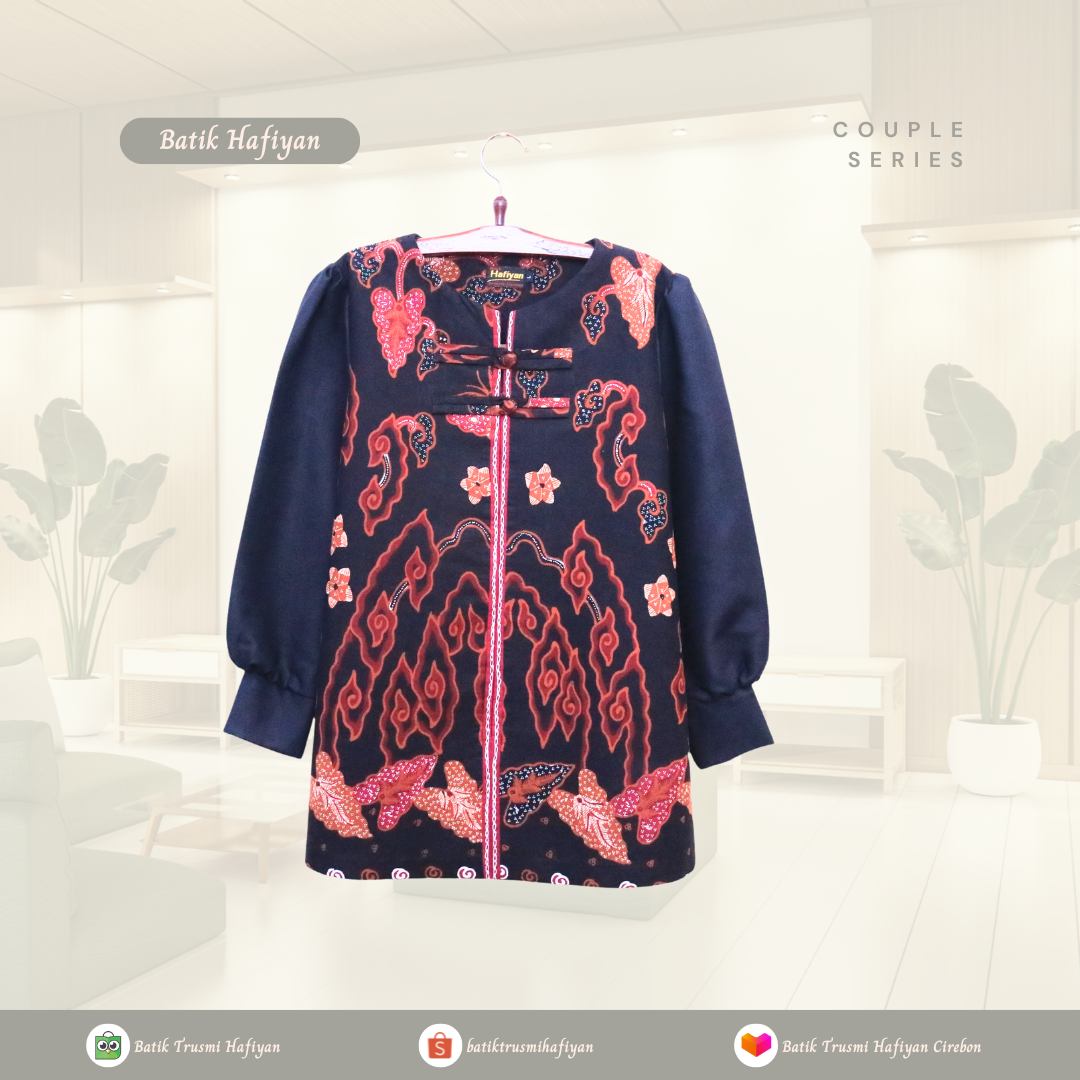 Blus Batik Tulis Irengan Motif Megamendung Kombinasi