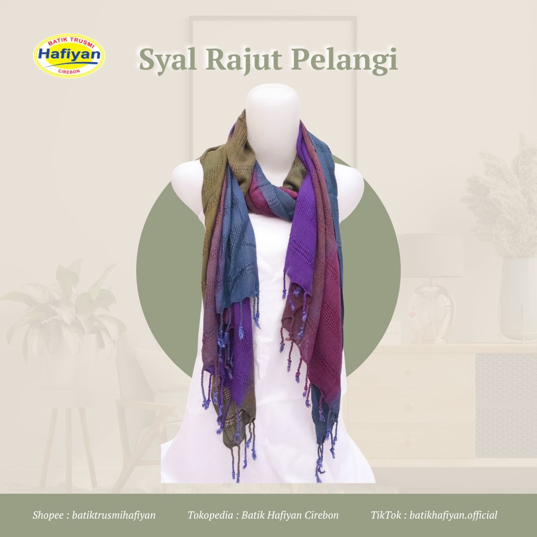 Syal Selendang Rajut Pelangi