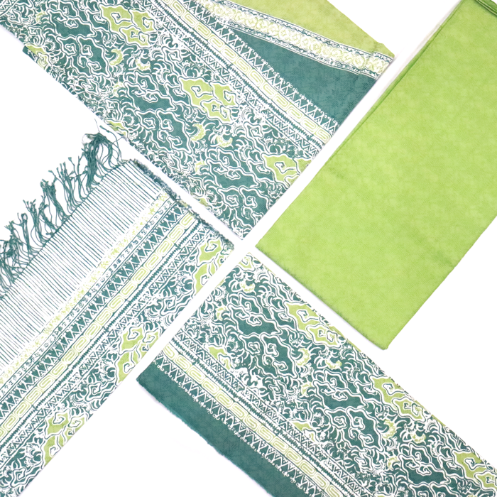 Kain Sarimbit Batik Bahan Dobi Sarung Selendang Warna Hijau