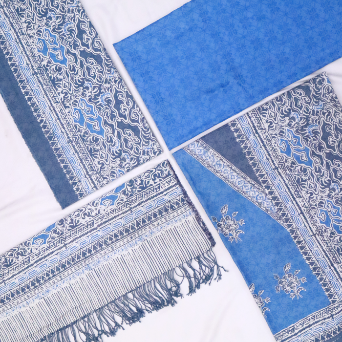 Kain Batik Sarimbit Dobi Isi 4 Warna Biru Cerah