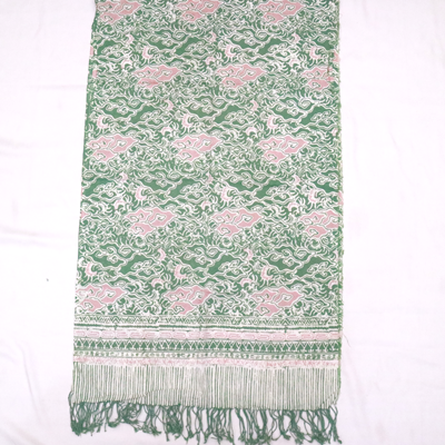 Kain Batik Sarimbit isi 4 Bahan Dobi Warna Hijau Kombinasi Pink