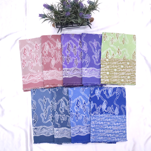 Kain Batik Cap Motif Megamendung Cilik Bahan Paris