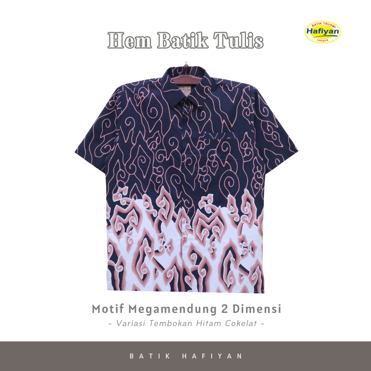 Hem Batik Tulis Motif Megamendung Dua Dimensi