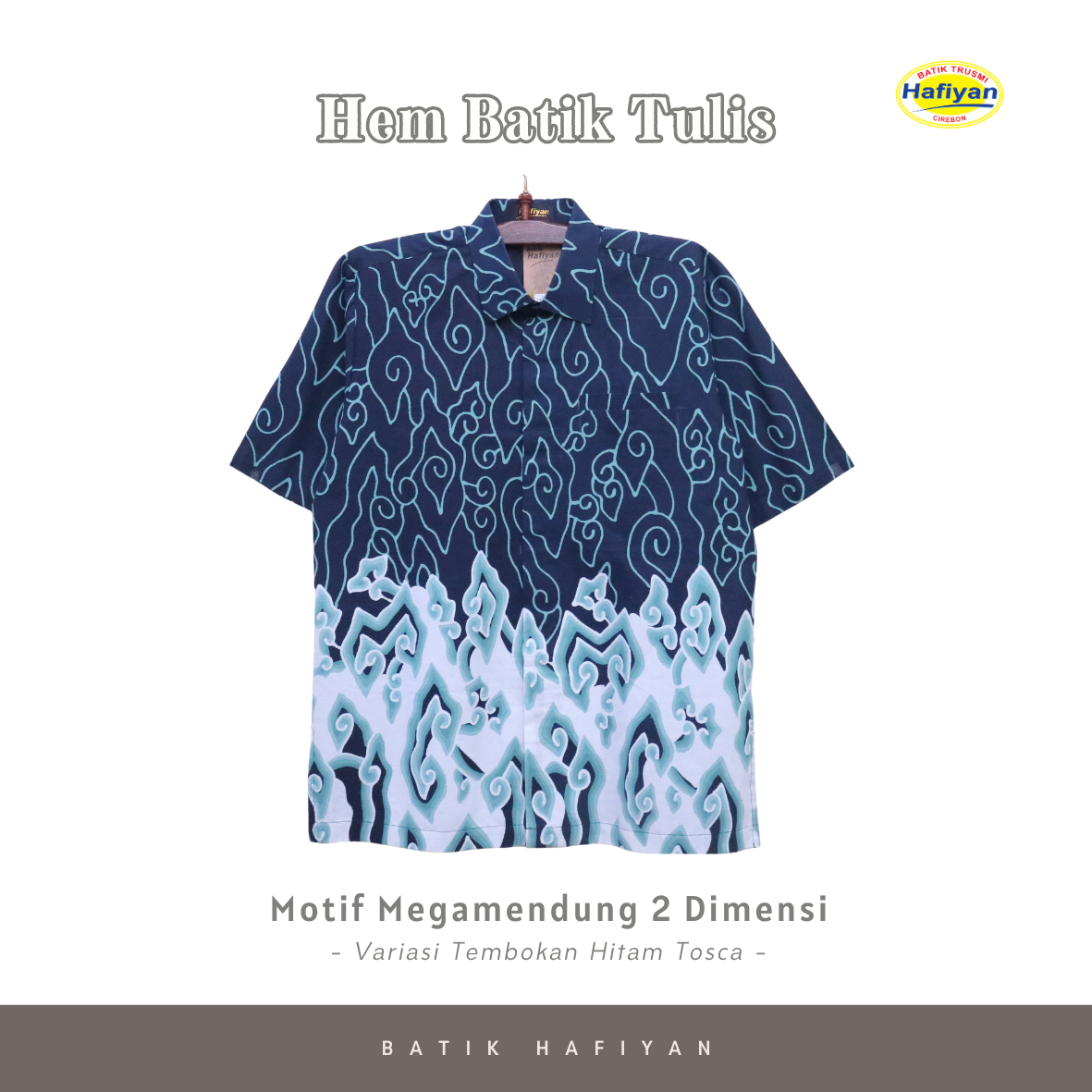 Hem Batik Tulis Motif Megamendung Dua Dimensi