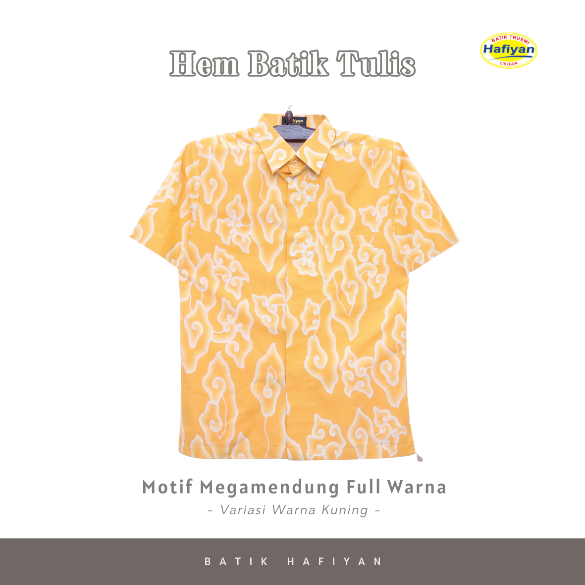 Hem Batik Tulis Motif Megamendung Full Warna