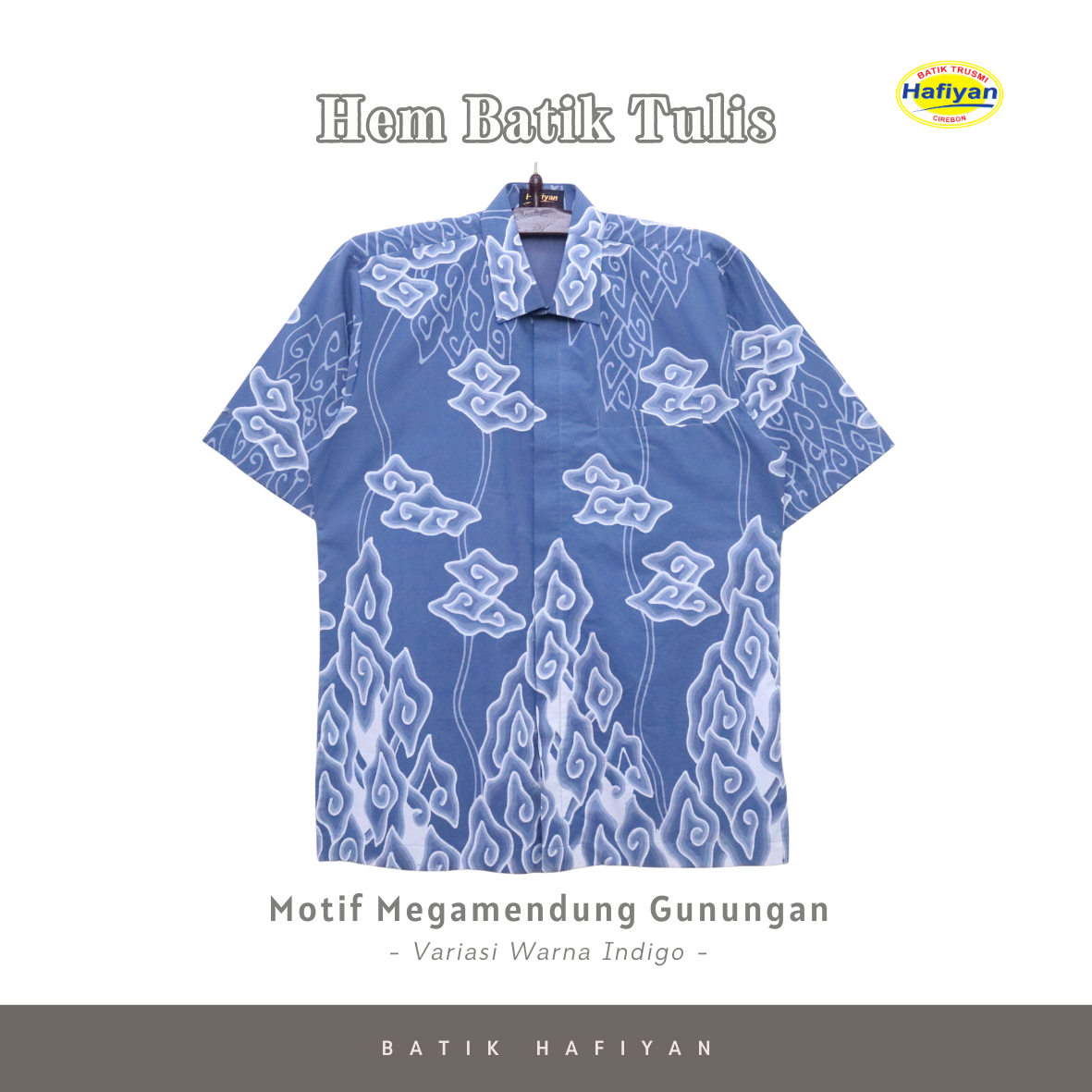 Hem Batik Tulis Motif Mega Mendung Gunungan