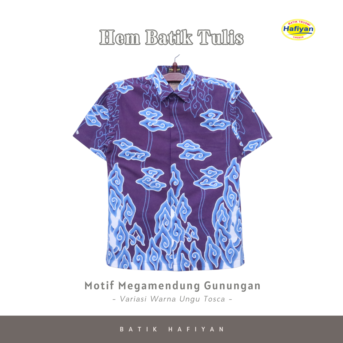 Hem Batik Tulis Motif Mega Mendung Gunungan