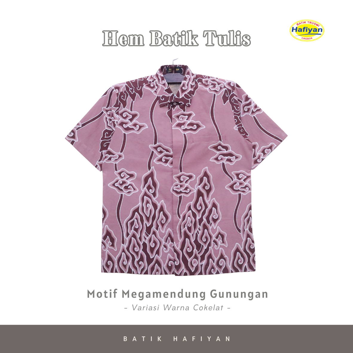 Hem Batik Tulis Motif Mega Mendung Gunungan