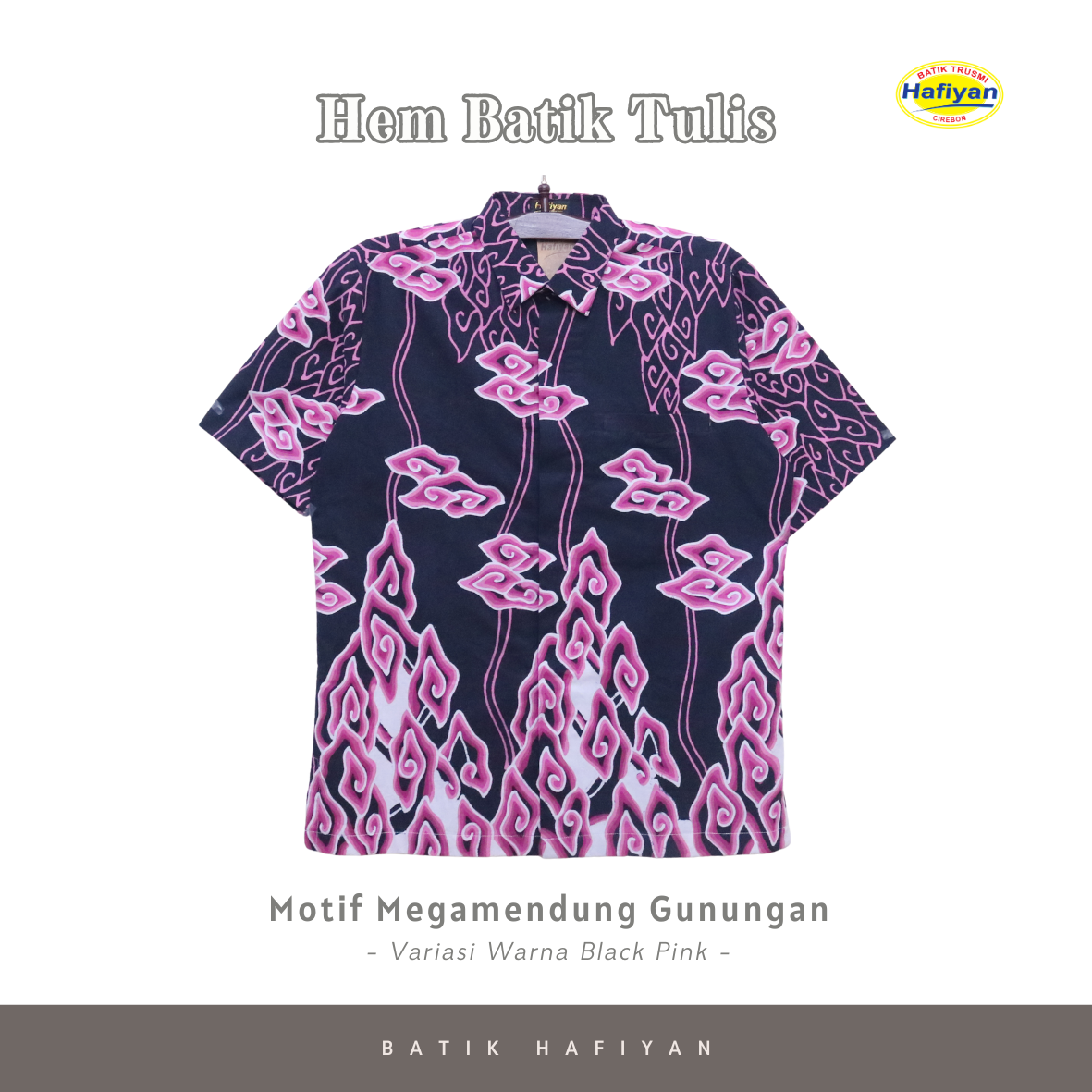 Hem Batik Tulis Motif Mega Mendung Gunungan