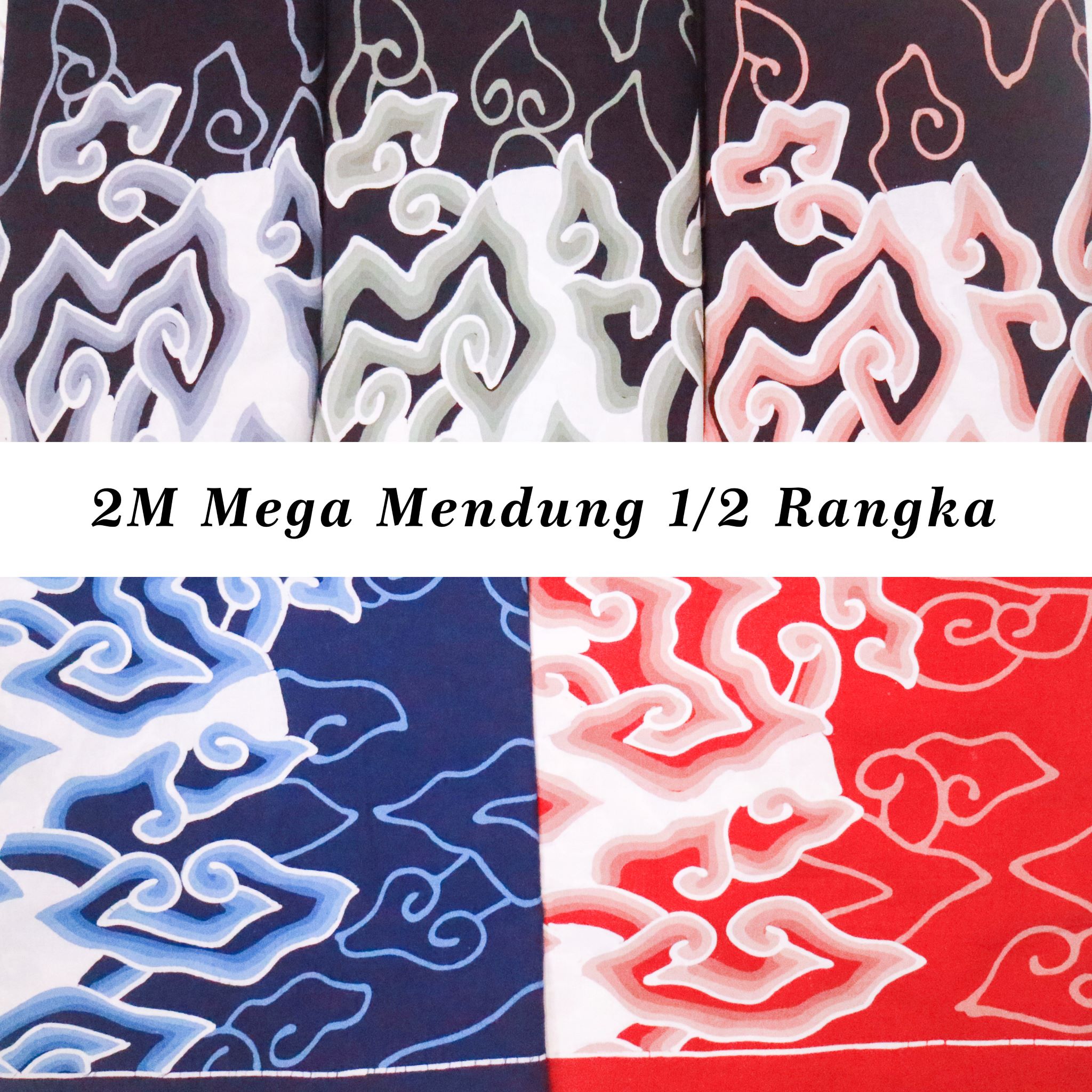 Kain Batik Tulis Megamendung 2 Dimensi Garis Tembokan