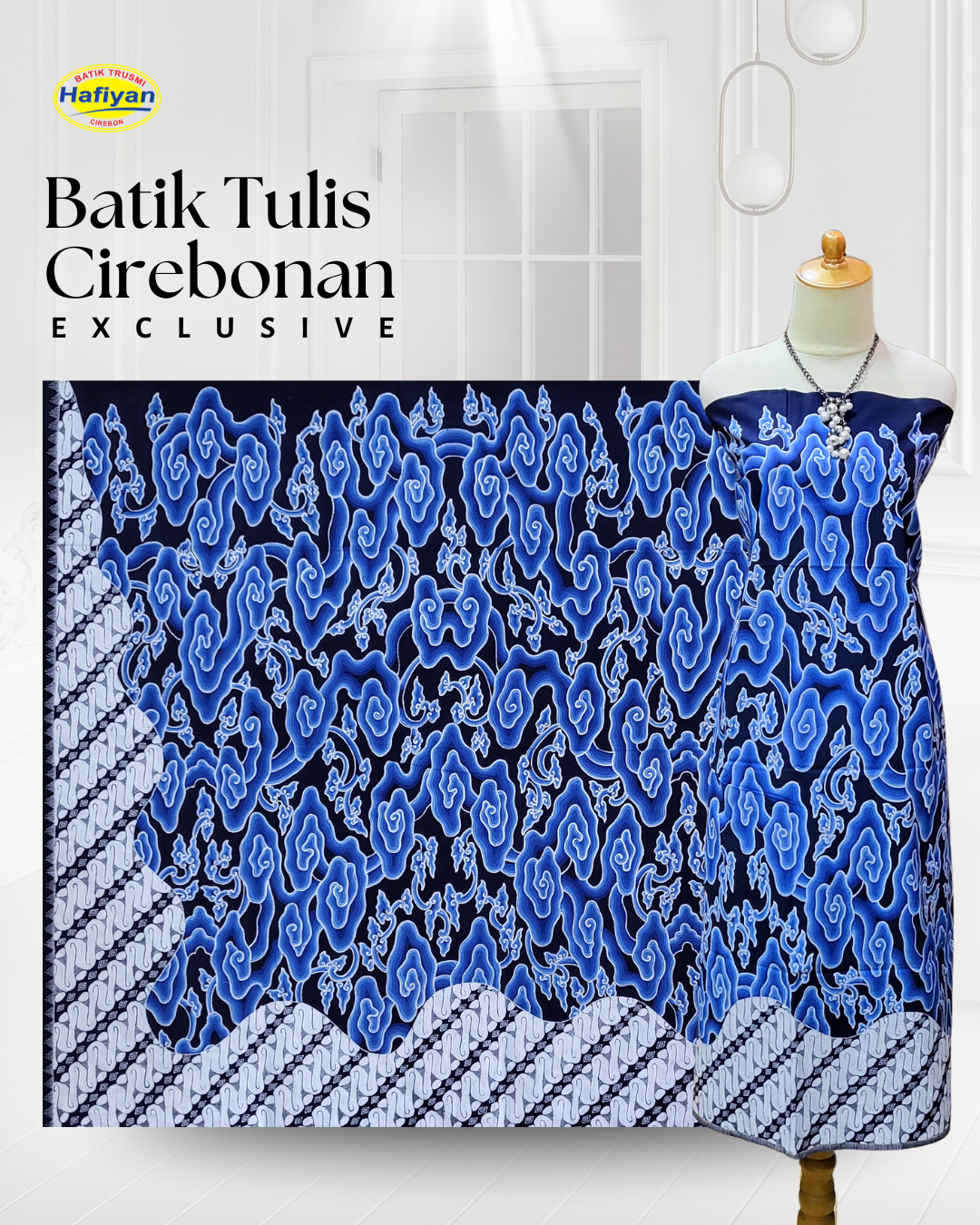 Kain Batik Tulis Megamendung Premium Tumpal Liris