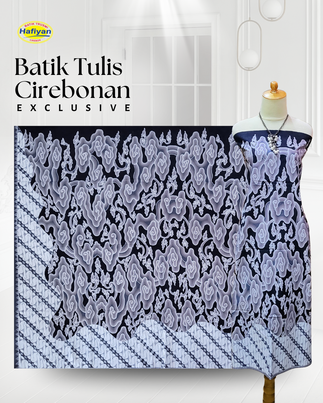 Kain Batik Tulis Megamendung Premium Tumpal Liris