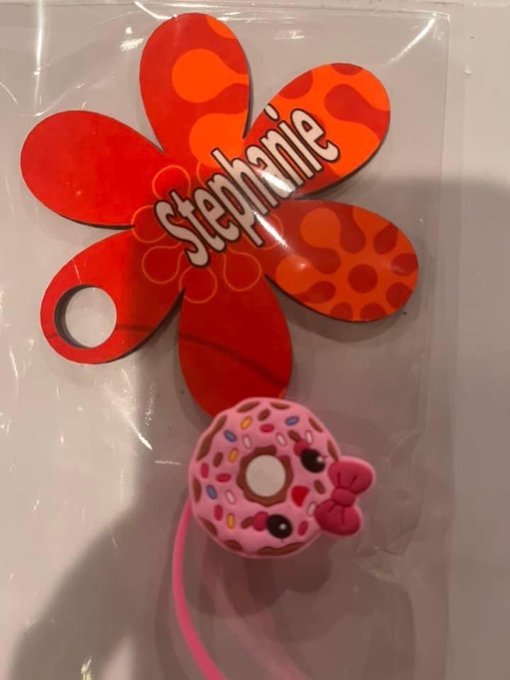 Tumbler name plate with  2 free straw cover