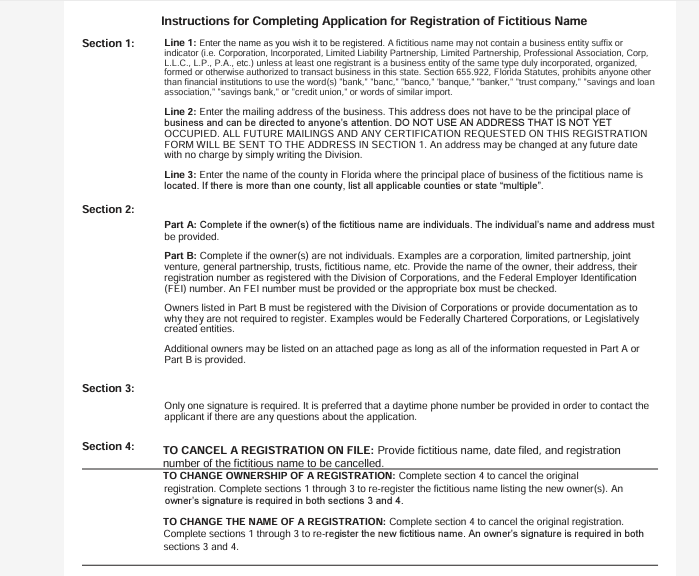 Florida Fictitious Name Filing Service includes legal notice filing 