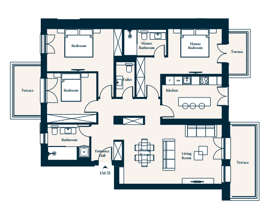 Apartment 1A1-31 in Centrale for sale (Luštica Bay)