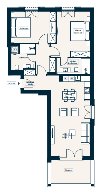 Apartment 14-2-34 in Centrale for sale (Luštica Bay)