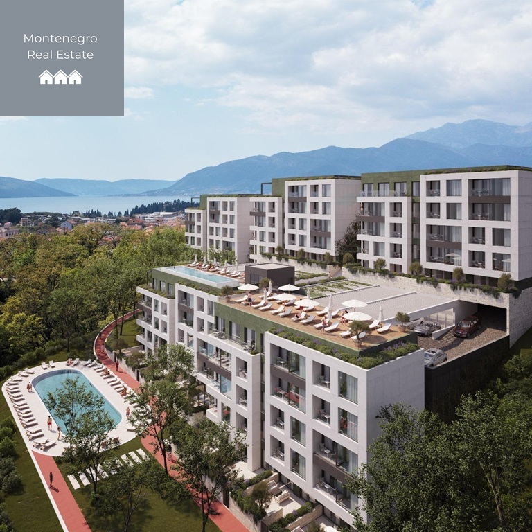 Sea view apartments with pool in Tivat