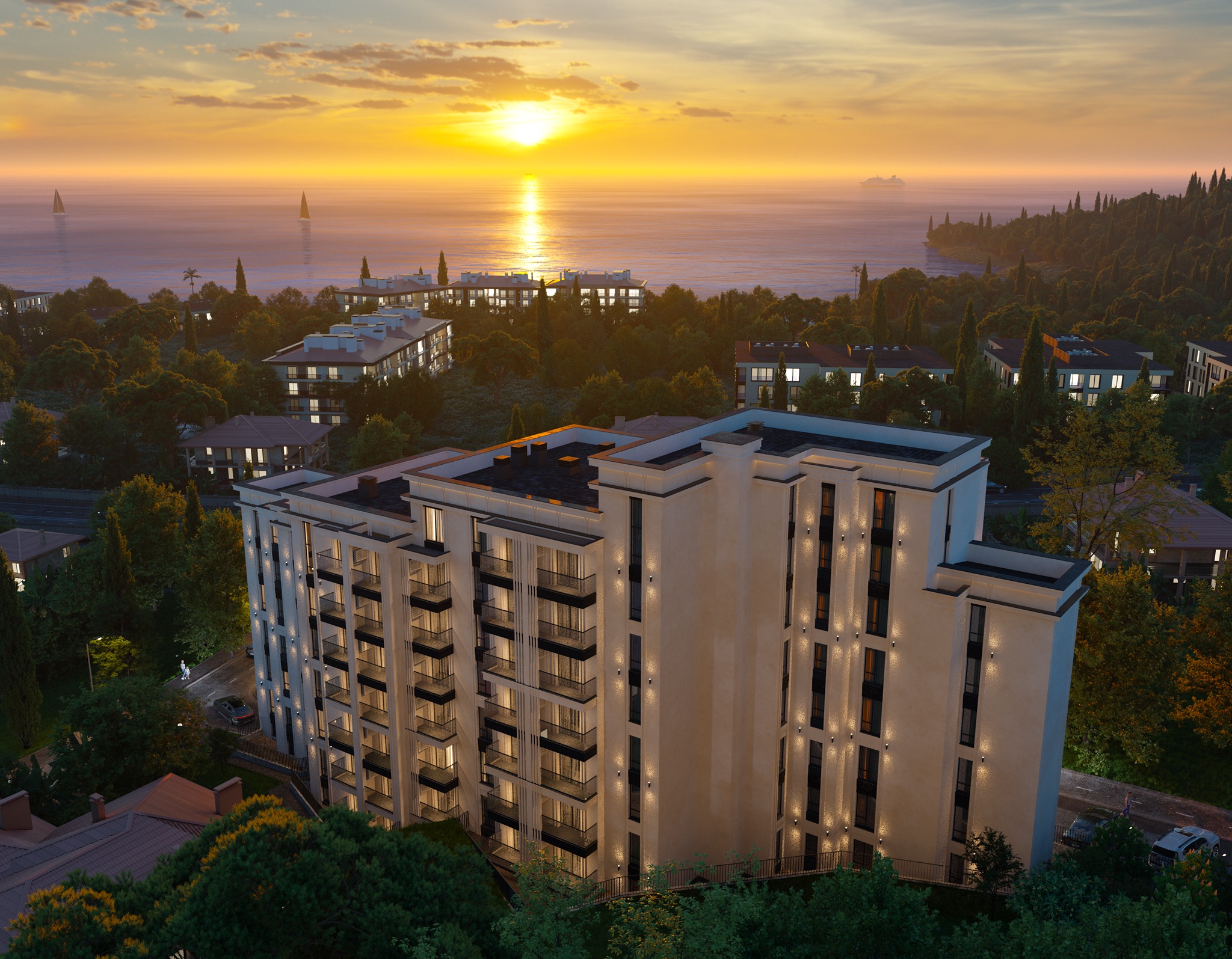 Modern seaside residences in Becici (Budva)