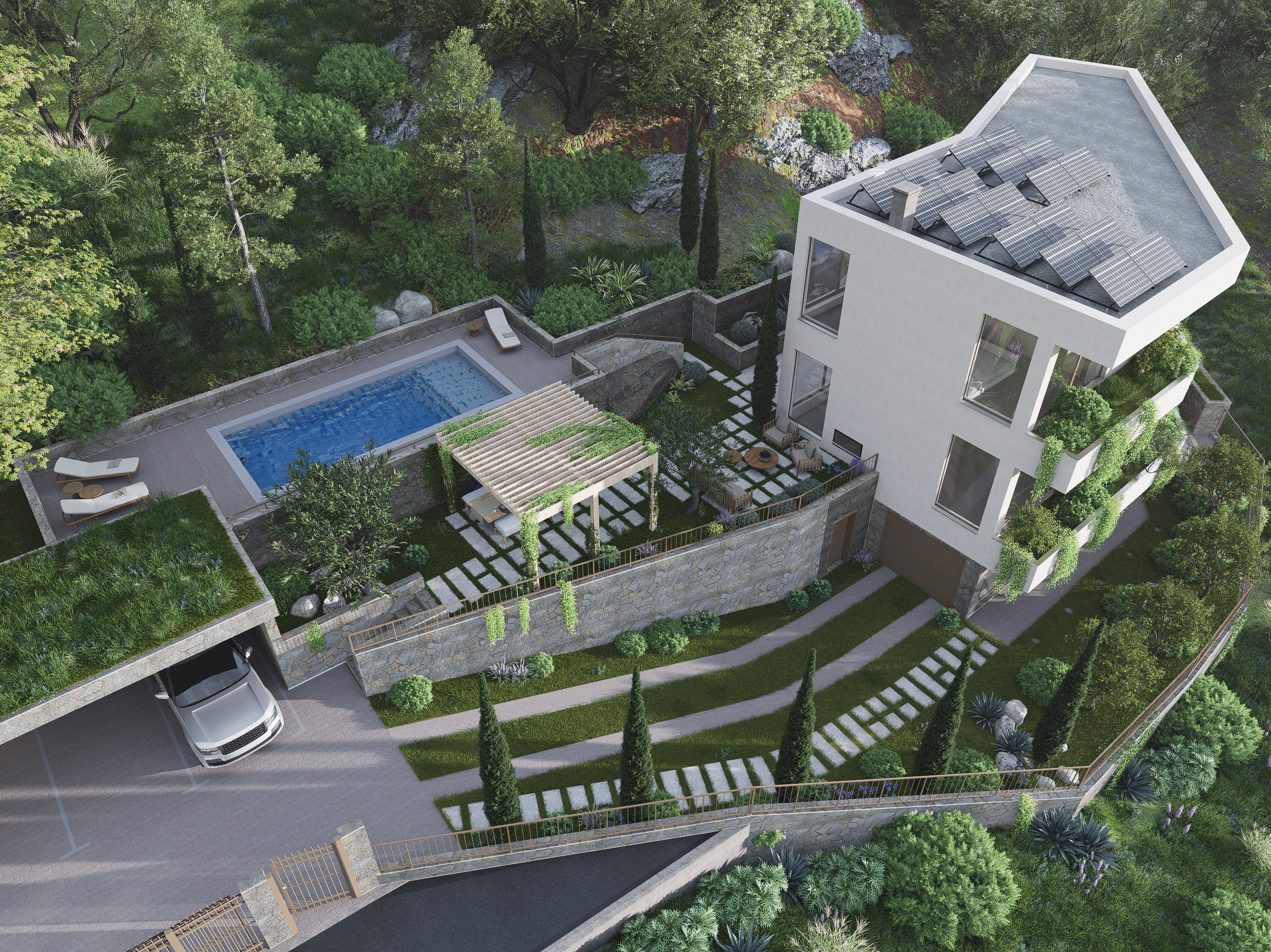 Villa with stunning sea views in Pod Kuk (Tivat)