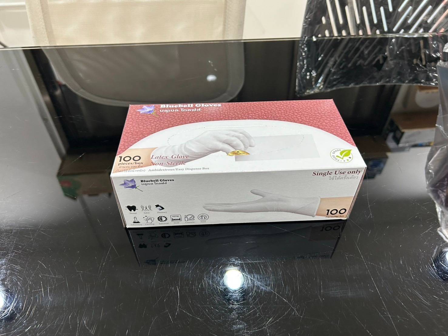 Disposable Latex " Bluebell glove" ถุงมือยางธรรมชาติ ยี่ห้อบลูเบลล์โกรฟ
