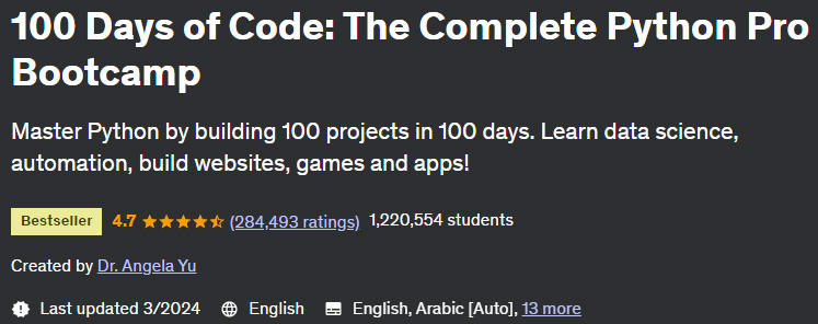 Udemy – 100 Days of Code: The Complete Python Pro Bootcamp 2024-3
