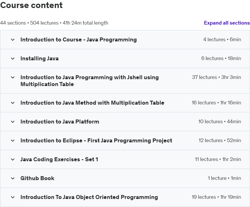 Udemy – Java Programming for Complete Beginners