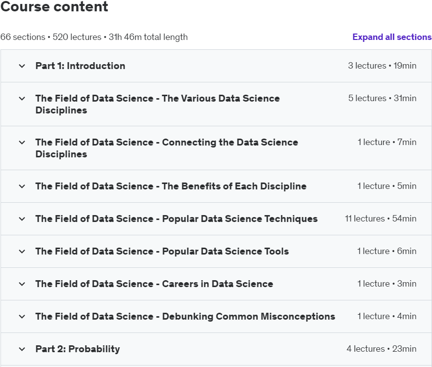 Udemy – The Data Science Course: Complete Data Science Bootcamp