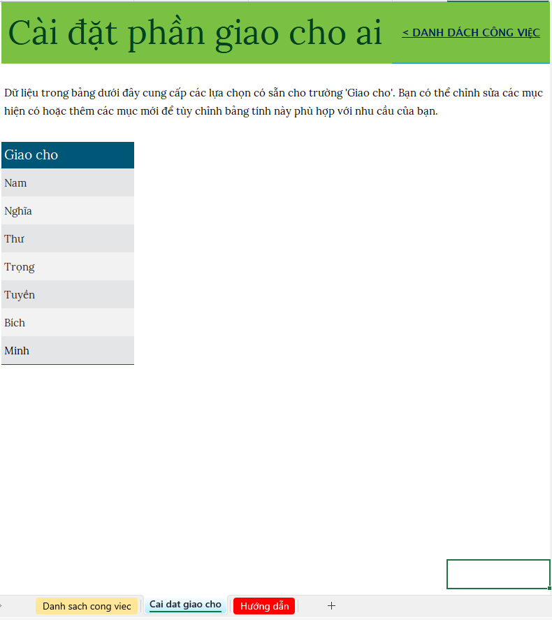 🔴 Mẫu template excel quản lý công việc cần làm