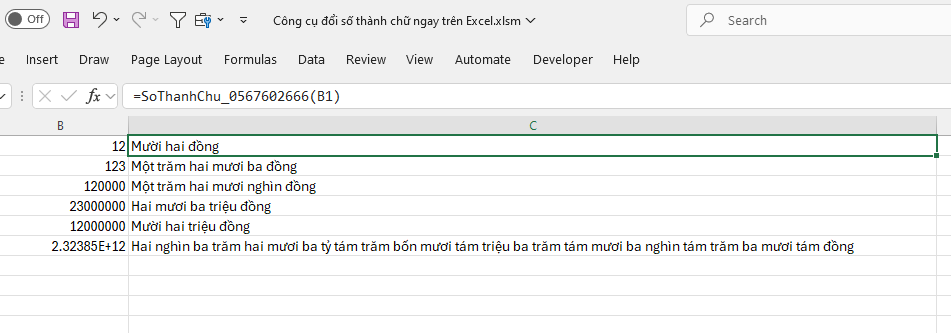 🔴 Tiện ích (Add-in) đổi số thành chữ ngay trên Excel