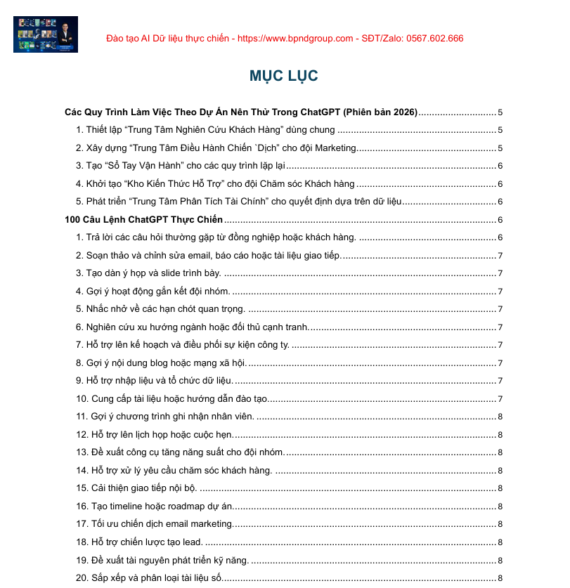 🔴 Ebook 100 Câu Lệnh ChatGPT Thực Chiến