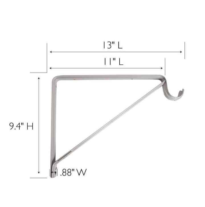 Design House 13 in. x 11 in. White Shelf and Rod Bracket (3-Pack)
