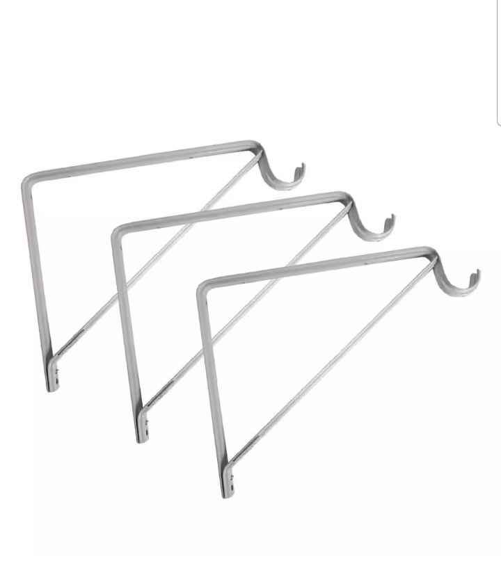 Design House 13 in. x 11 in. White Shelf and Rod Bracket (3-Pack)