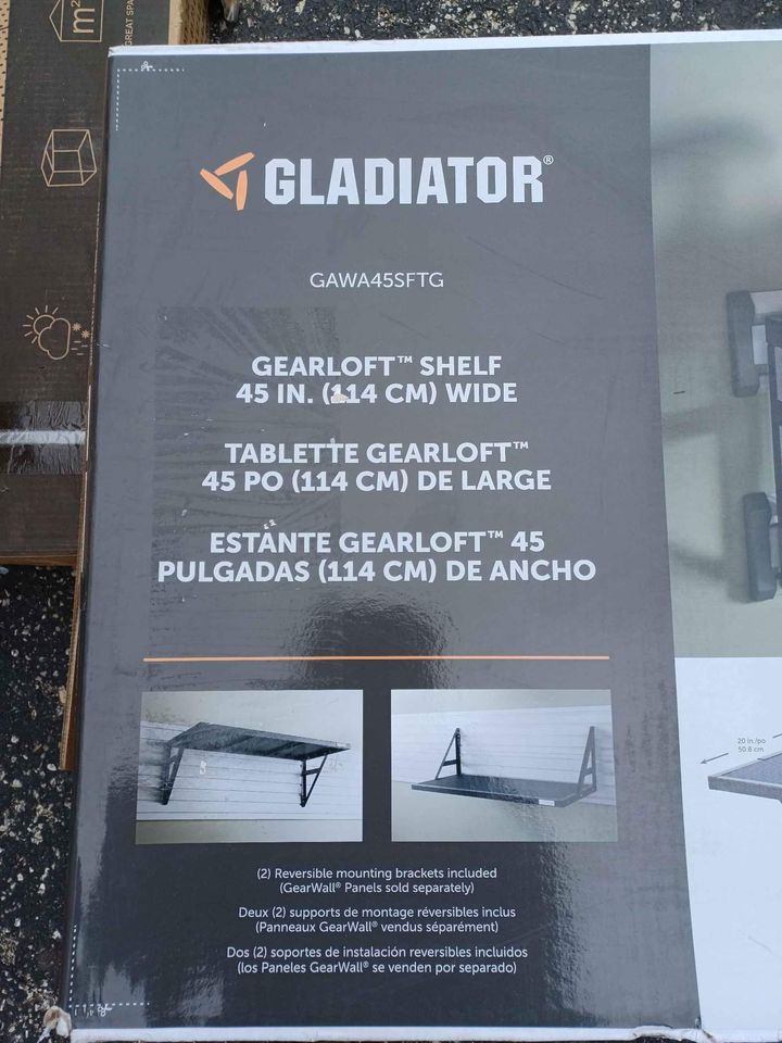 Gladiator Premier Series 20 in. x 45 in. Metal Garage Wall Shelving in Hammered Granite