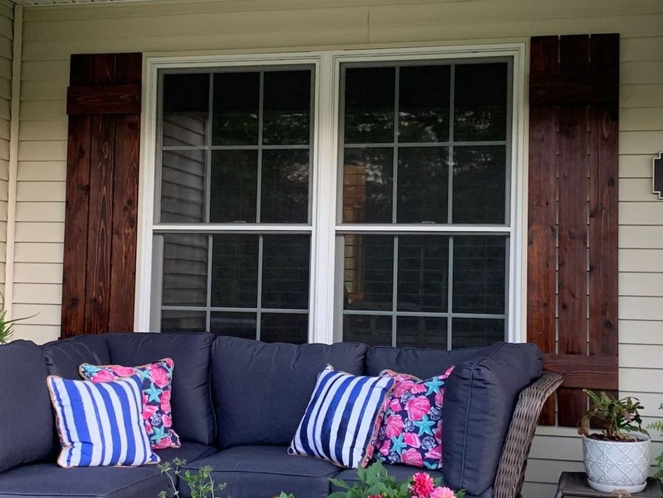 Dogberry Collections 14 in. x 72 in. Board and Batten Traditional Shutters Pair Coffee Brown