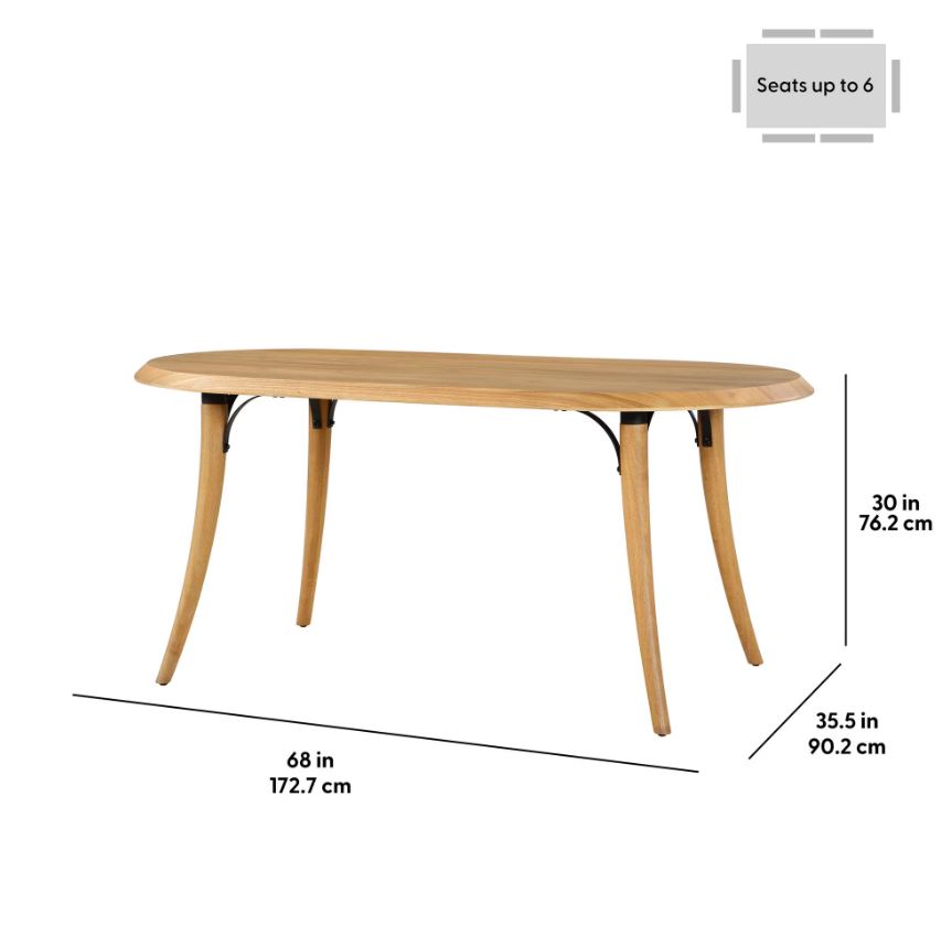 Better Homes & Gardens Parkridge Dining Table, Solid Wood Legs, Natural Oak, by Dave & Jenny Marrs