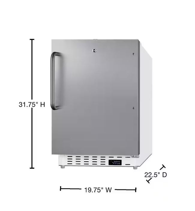 Summit Appliance 2.47 cu. ft. Manual Defrost Upright Commercial Freezer in Stainless Steel