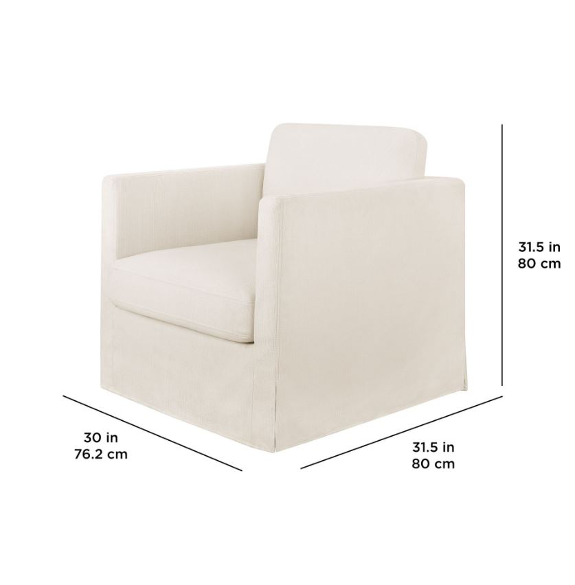Better Homes & Gardens Waylen Slipcover Swivel Chair, Cream, by Dave & Jenny Marrs
